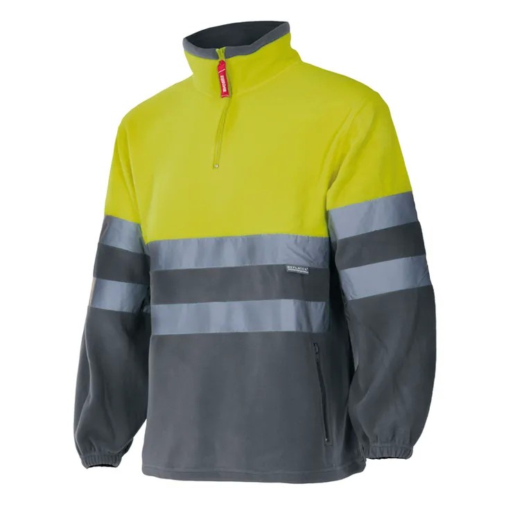 Felpa zip corta bicolore da Lavoro Alta Visibilit� Velilla 182