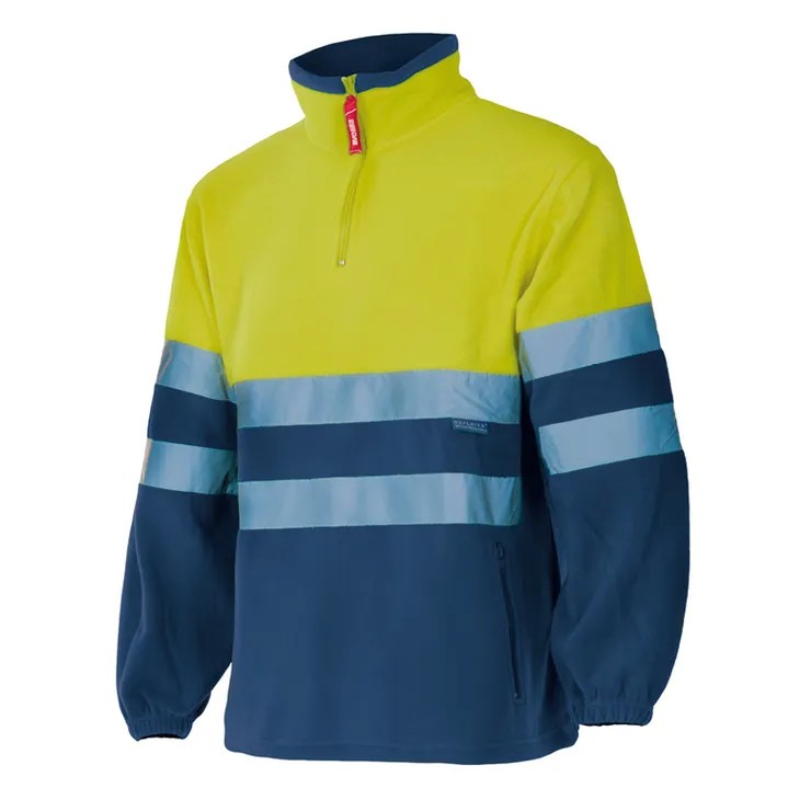 Felpa zip corta bicolore da Lavoro Alta Visibilit� Velilla 182