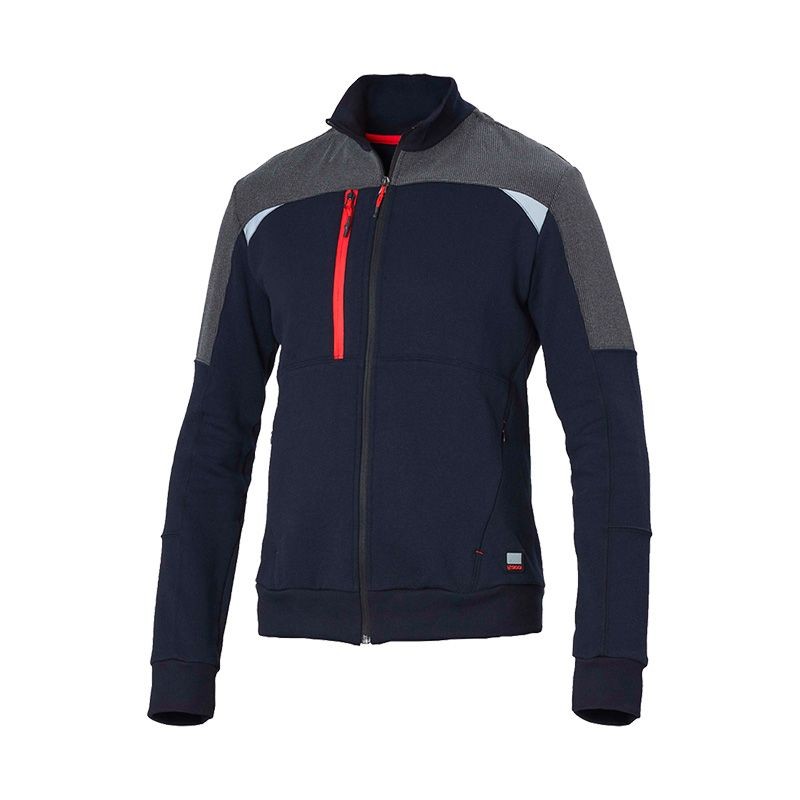 Felpa zip lunga da lavoro Multitasche Siggi Finder 71MG0753/00-1089