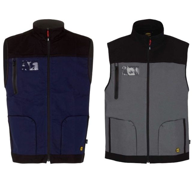 Fuori Tutto - Gilet Multitasche Diadora in cotone Canvas Stretch 702.170017 grigio taglia S