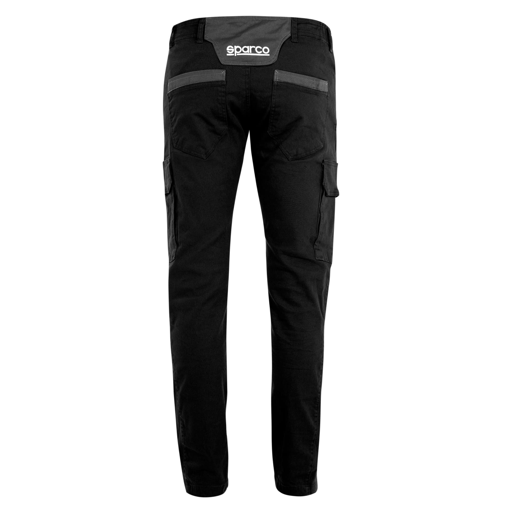 Fuori tutto - Pantalone da lavoro Sparco BOSTON Cargo Multiseason Elasticizzati Multitasche - Nero Taglia 3XL