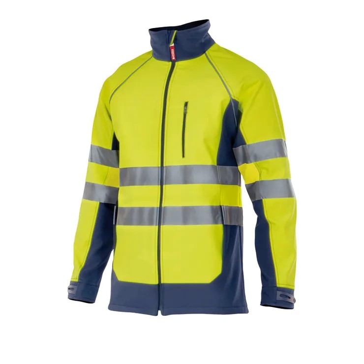 Giacca bicolore da Lavoro Alta Visibilit� Softshell Stretch Multitasche Velilla 306001