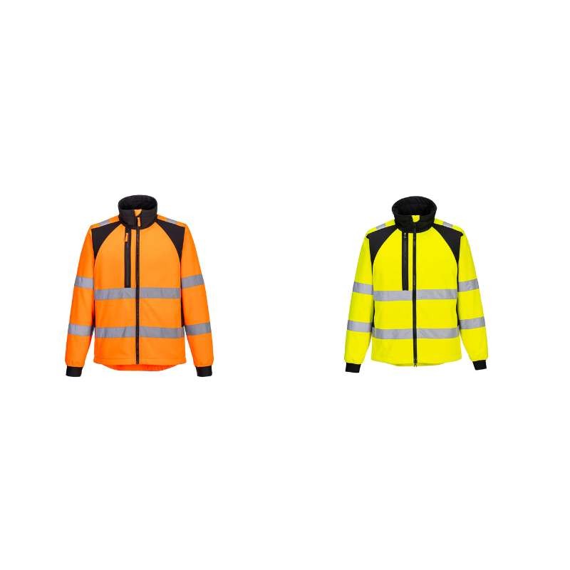 Giacca da Lavoro Alta Visibilit� Impermeabile Multitasche Antivento Zip Intera Portwest CD875