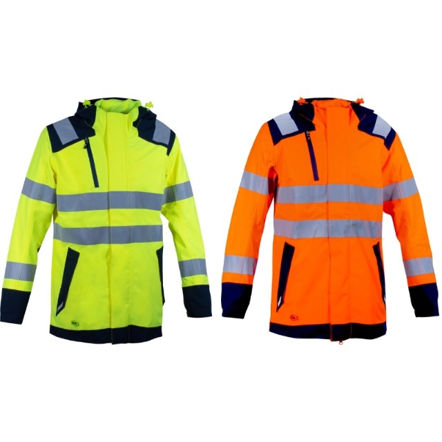 Giacca da Lavoro Alta Visibilit� Multitasche Stretch Impermeabile Cofra Yatova V635-0
