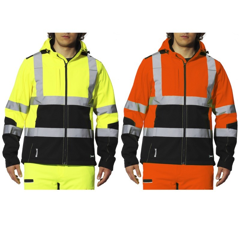 Giacca da lavoro Alta visibilit� Softshell Multitasche Impermeabile Lavoris Issa Line 04525