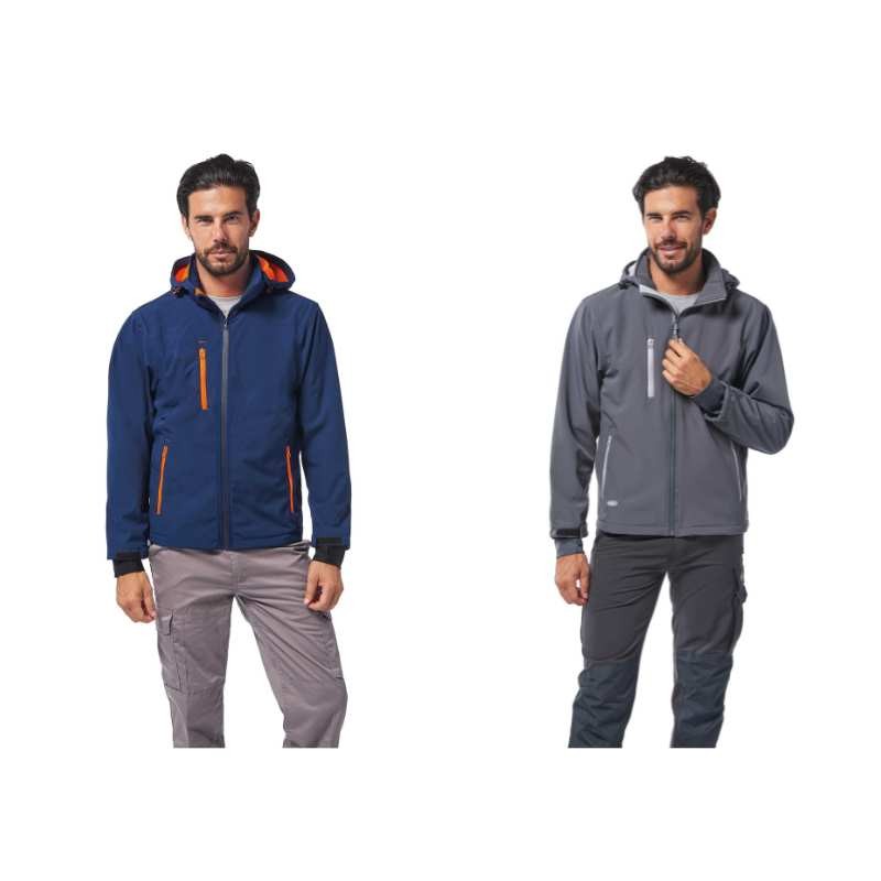 Giacca da lavoro Multitasche Cappuccio staccabile Soft-Shell Logica NORDIC1-L