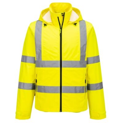 Giacca da Lavoro Portwest Alta Visibilit� Leggera Pieghevole Hi-Vis S164 Impermeabile Multitasche