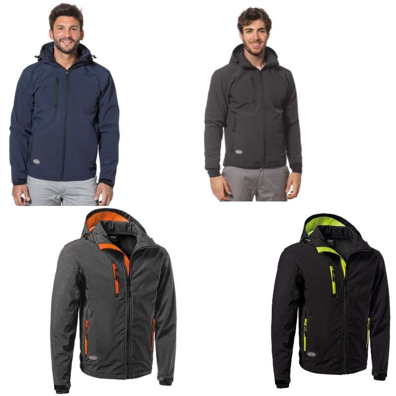 Giacca da lavoro Soft-Shell con cappuccio staccabili Multitasche Logica SLALOMCAP3-L