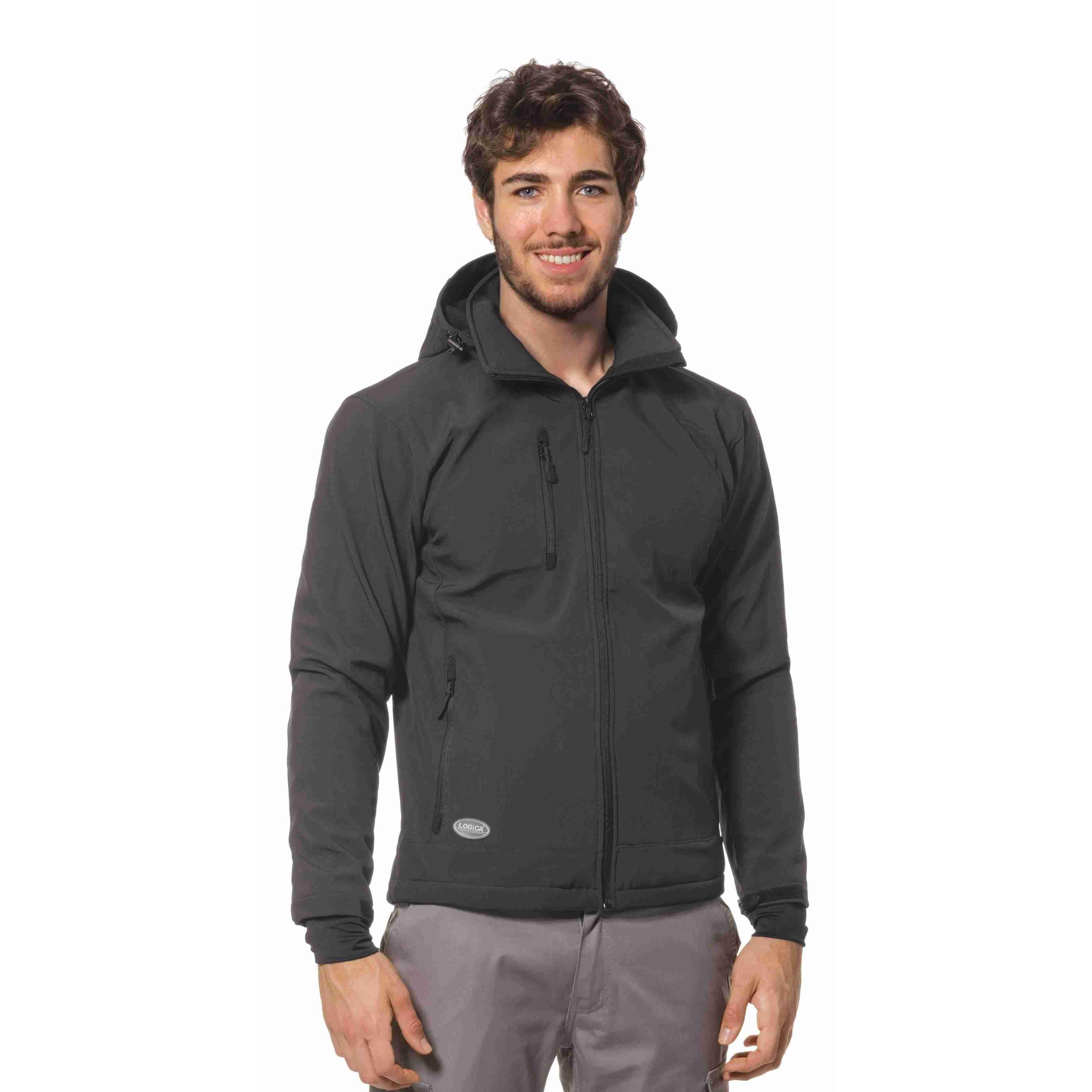 Giacca da lavoro Soft-Shell con cappuccio staccabili Multitasche Logica SLALOMCAP3-L