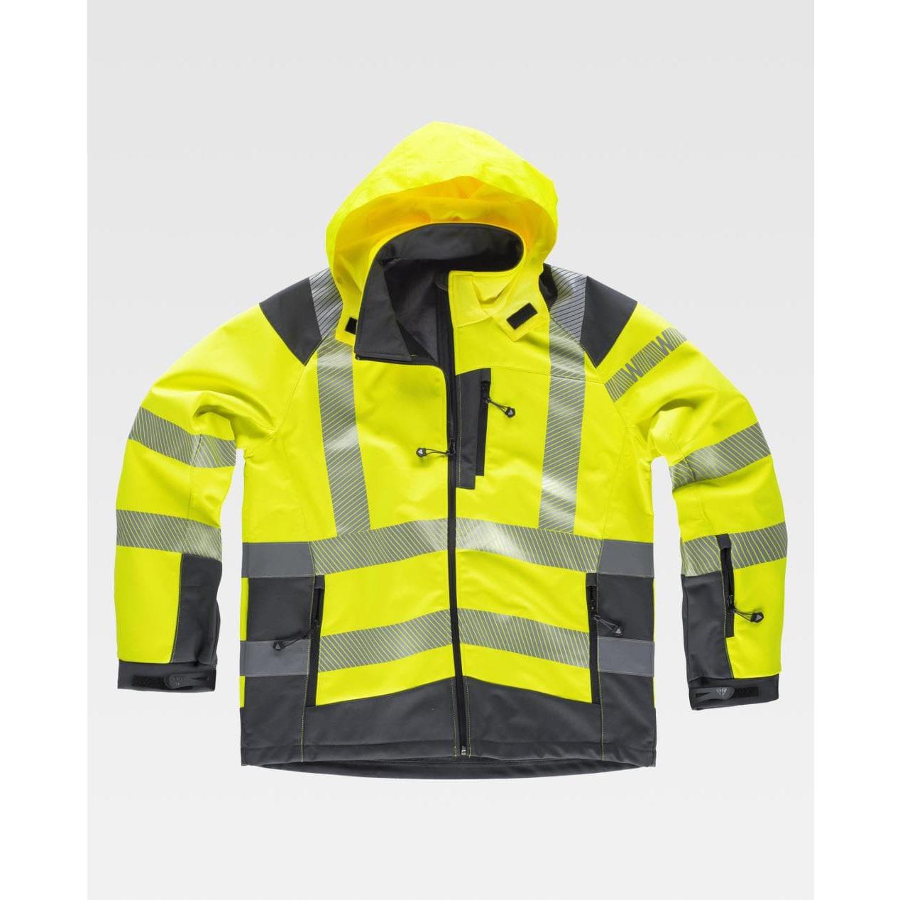 Giacca da Lavoro Workshell Alta Visibilit� con Cappuccio S9211 - Workteam