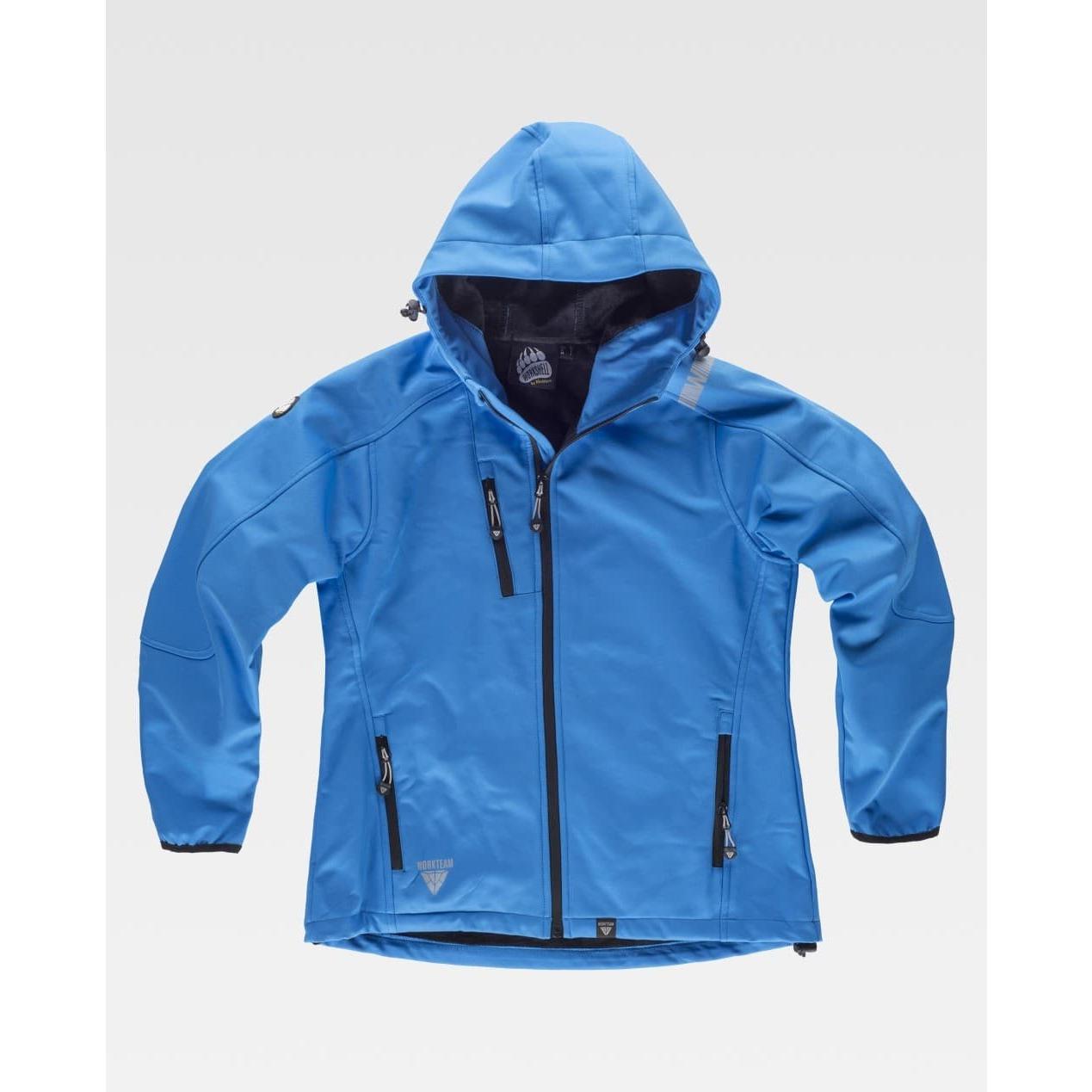 Giacca da Lavoro Workteam Workshell Multitasche con Cappuccio Donna S9494