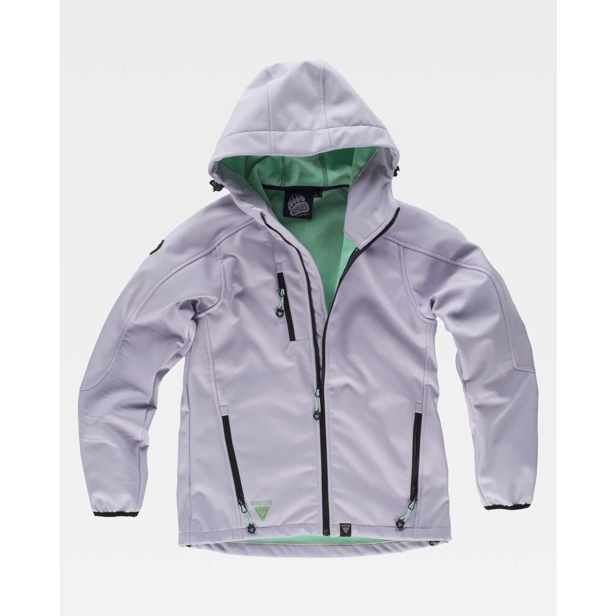 Giacca da Lavoro Workteam Workshell Multitasche con Cappuccio Donna S9494