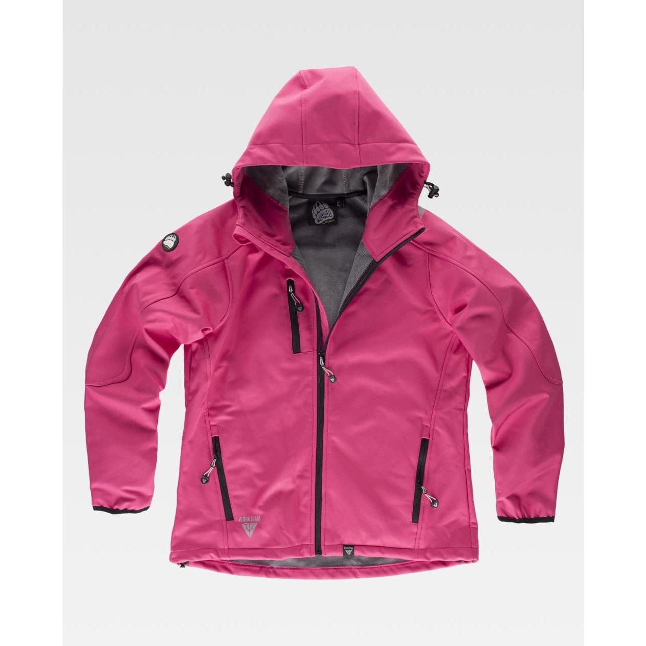 Giacca da Lavoro Workteam Workshell Multitasche con Cappuccio Donna S9494