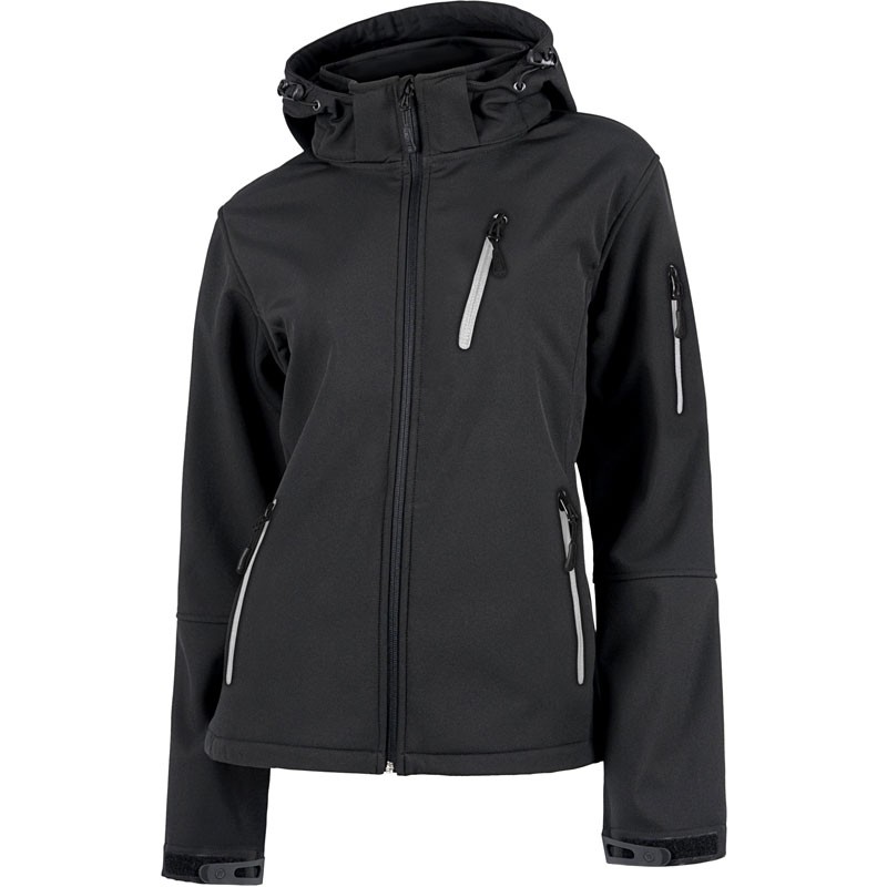 Giacca Workshell multitasche da donna con cappuccio - Workteam