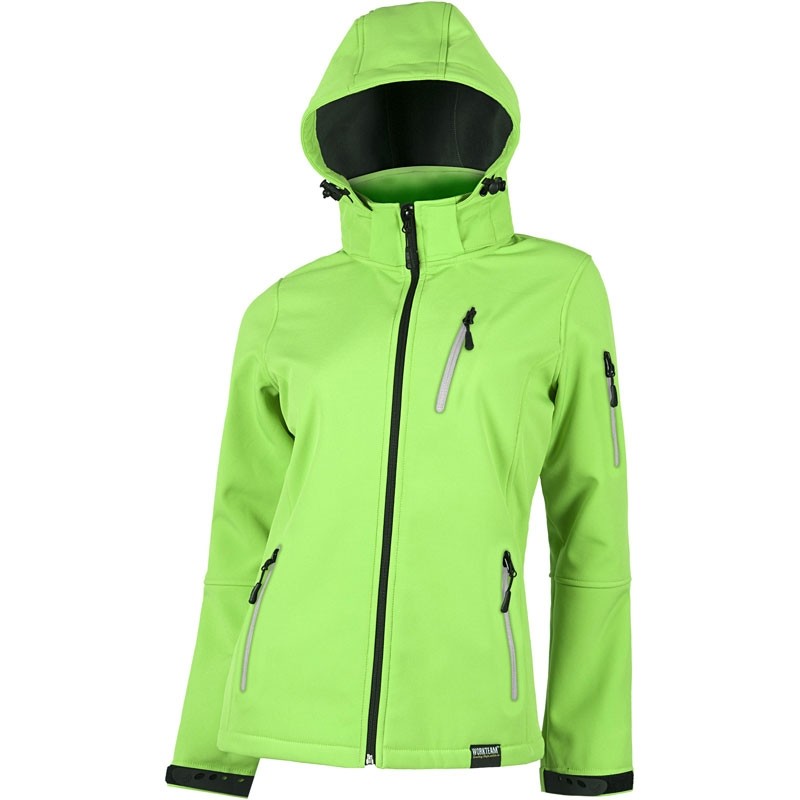 Giacca Workshell multitasche da donna con cappuccio - Workteam
