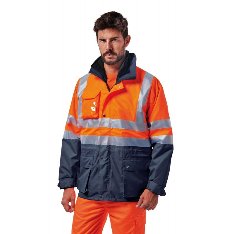 Giaccone da lavoro multitasche alta visibilit� invernale Logica REGALHV/AB-L