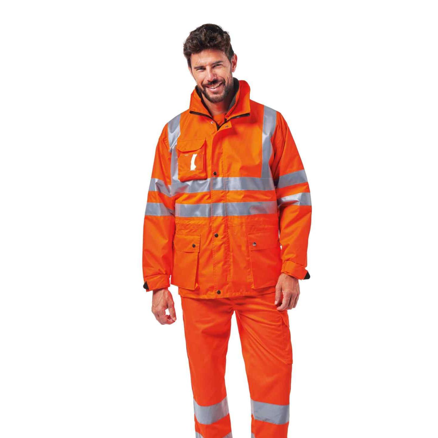 Giaccone da lavoro multitasche impermeabile antivento invernale alta visibilit� Logica REGALHV/A-L