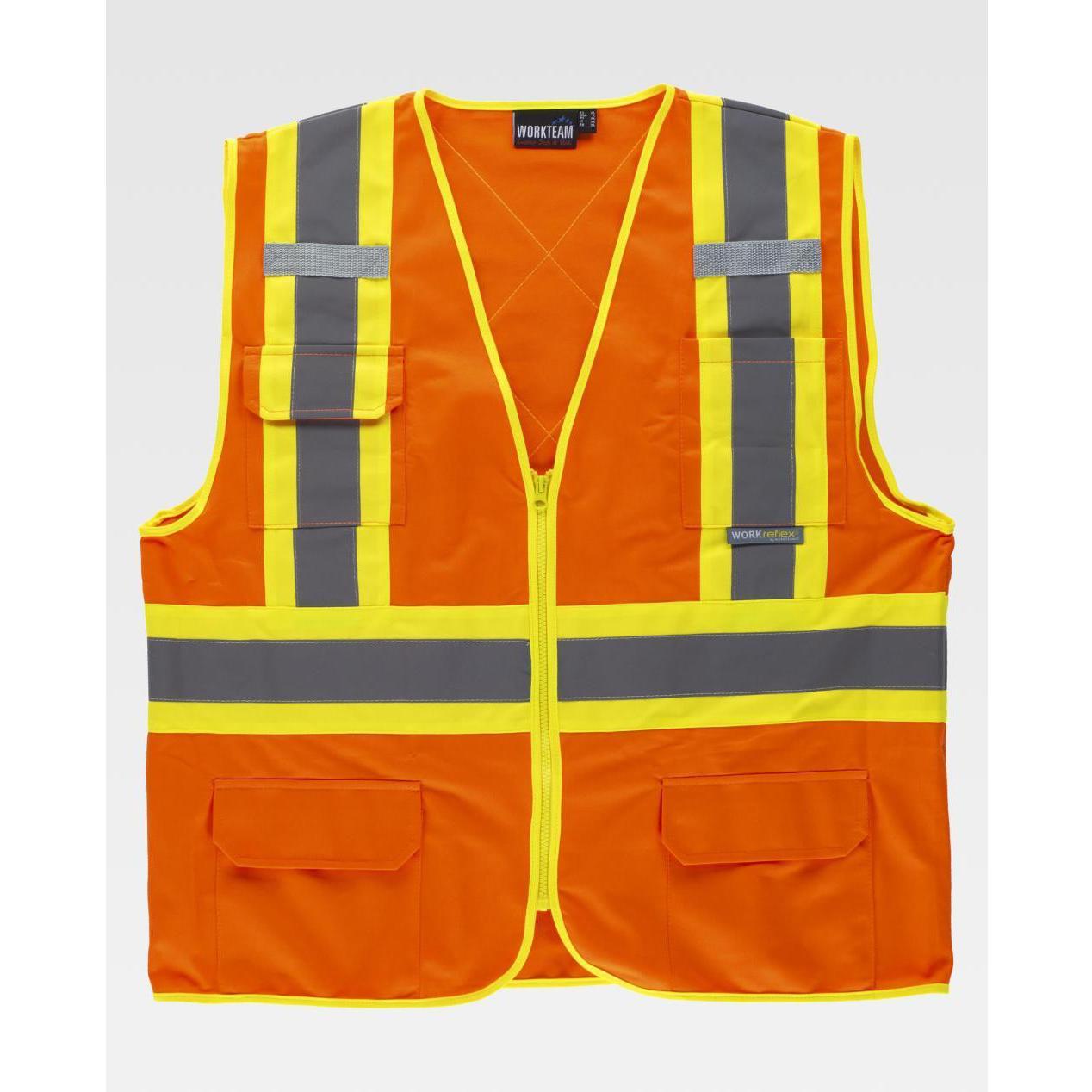 Gilet da Lavoro Alta Visibilit� con Cerniera e Tasche C3621 - Workteam