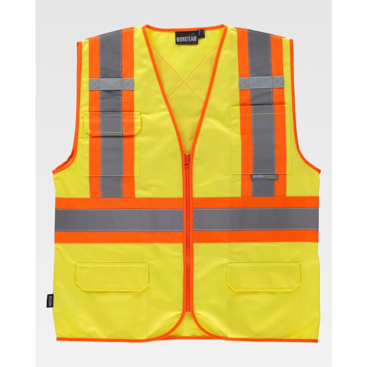 Gilet da Lavoro Alta Visibilit� con Cerniera e Tasche C3621 - Workteam