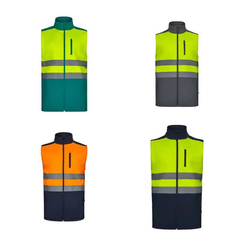 Gilet da Lavoro Alta Visibilit� Softshell Stretch Multitasche Bicolore Velilla 305906