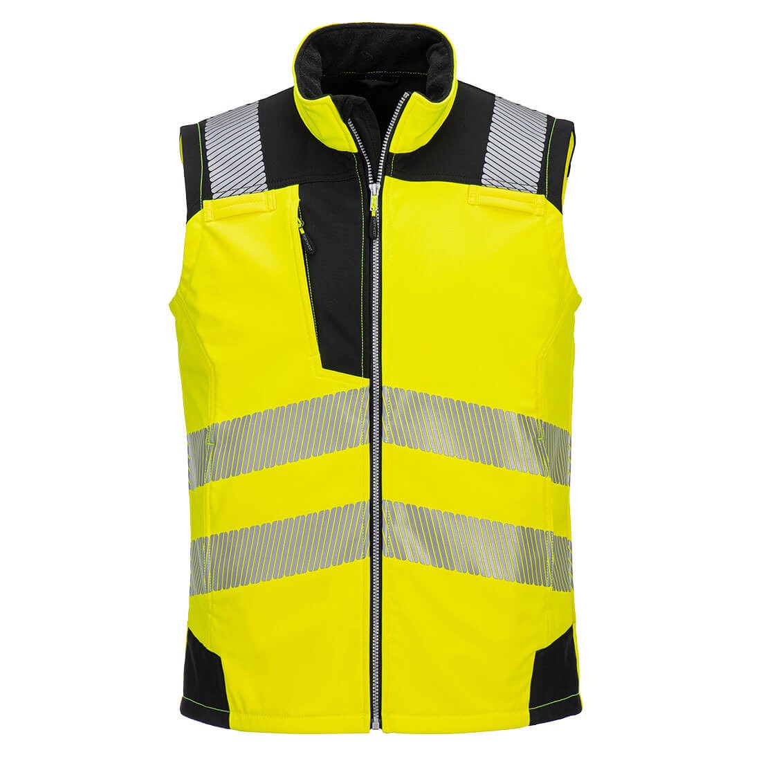 Gilet da Lavoro Alta Visibilt� Multitasche Softshell Antivento Impermeabile Portwest PW325