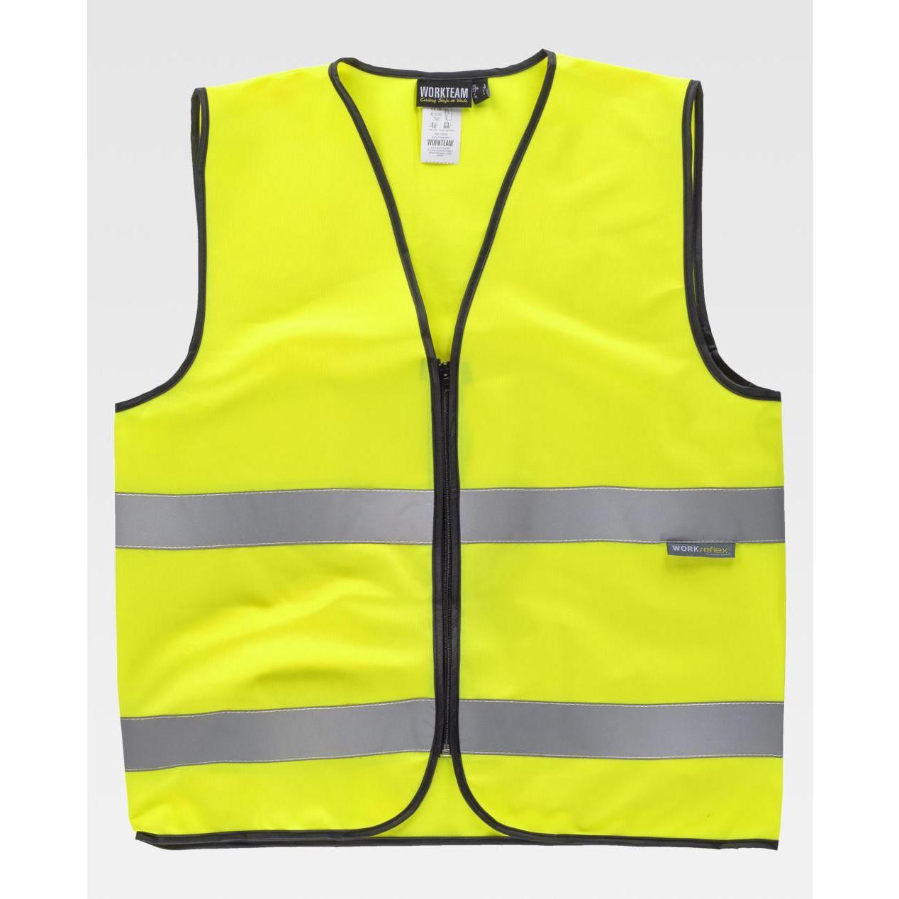 Gilet da Lavoro con Cerniera e Bande Alta Visibilit� C3610 - Workteam
