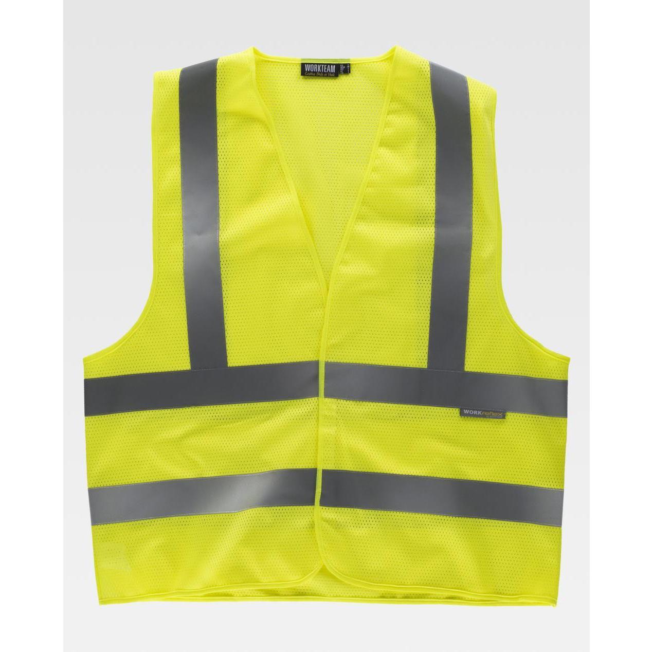 Gilet da Lavoro con Cerniera e Bande Alta Visibilit� C3613 - Workteam