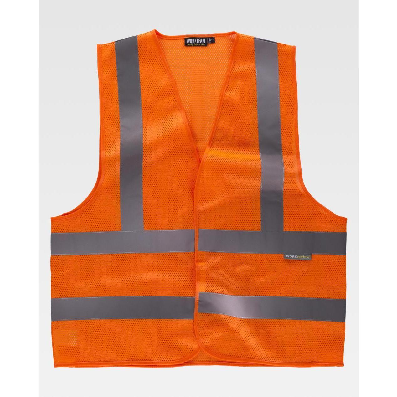 Gilet da Lavoro con Cerniera e Bande Alta Visibilit� C3613 - Workteam