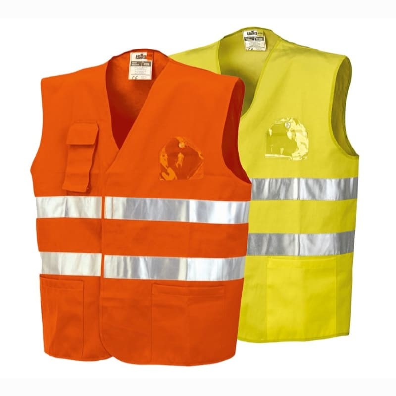 Gilet da Lavoro con Tasche Alta Visibilit� ISSA LINE - 01250