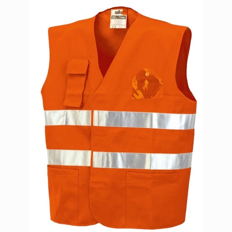 Gilet da Lavoro con Tasche Alta Visibilit� ISSA LINE - 01250