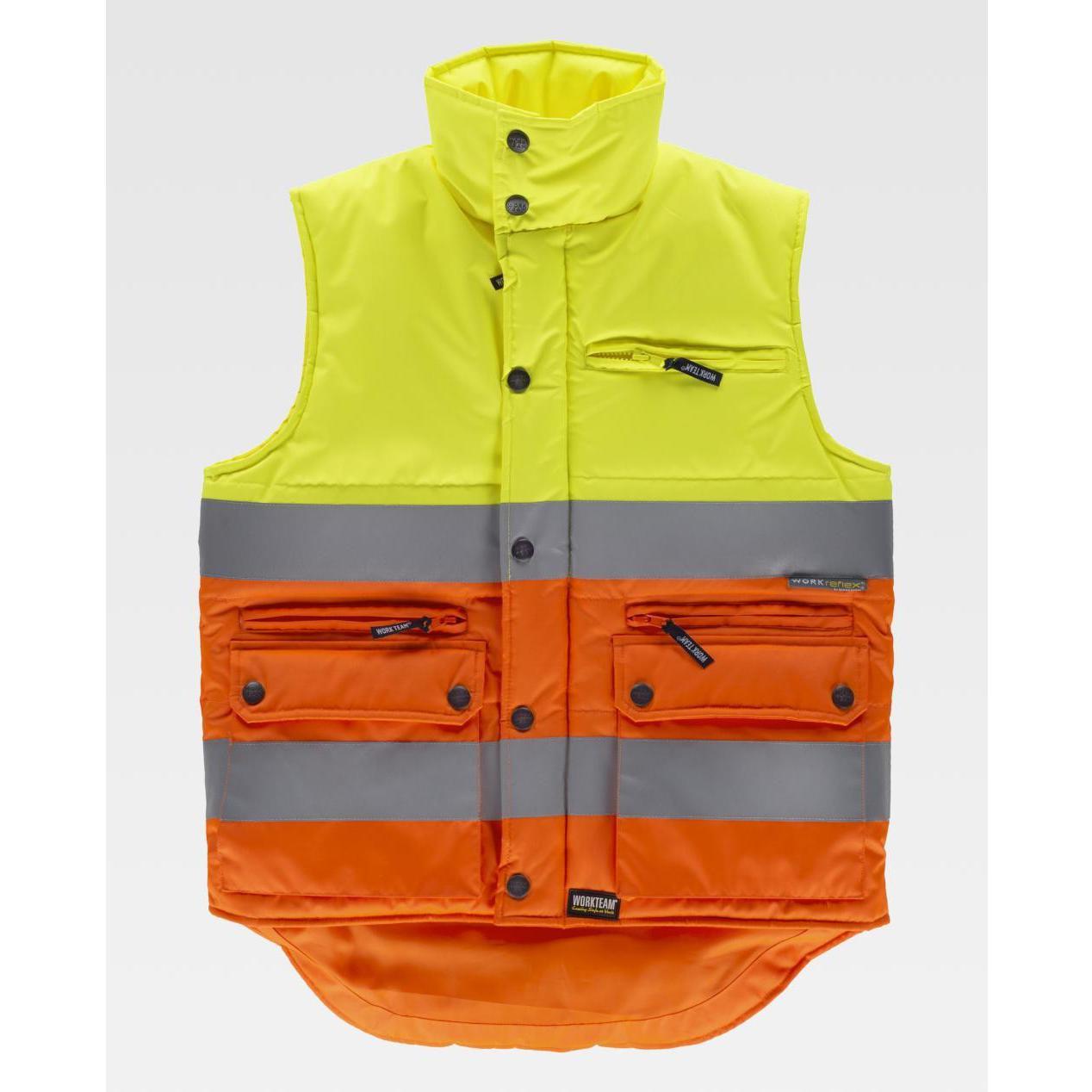 Gilet da Lavoro Imbottito Bicolore Alta Visibilit� S4036 - Workteam