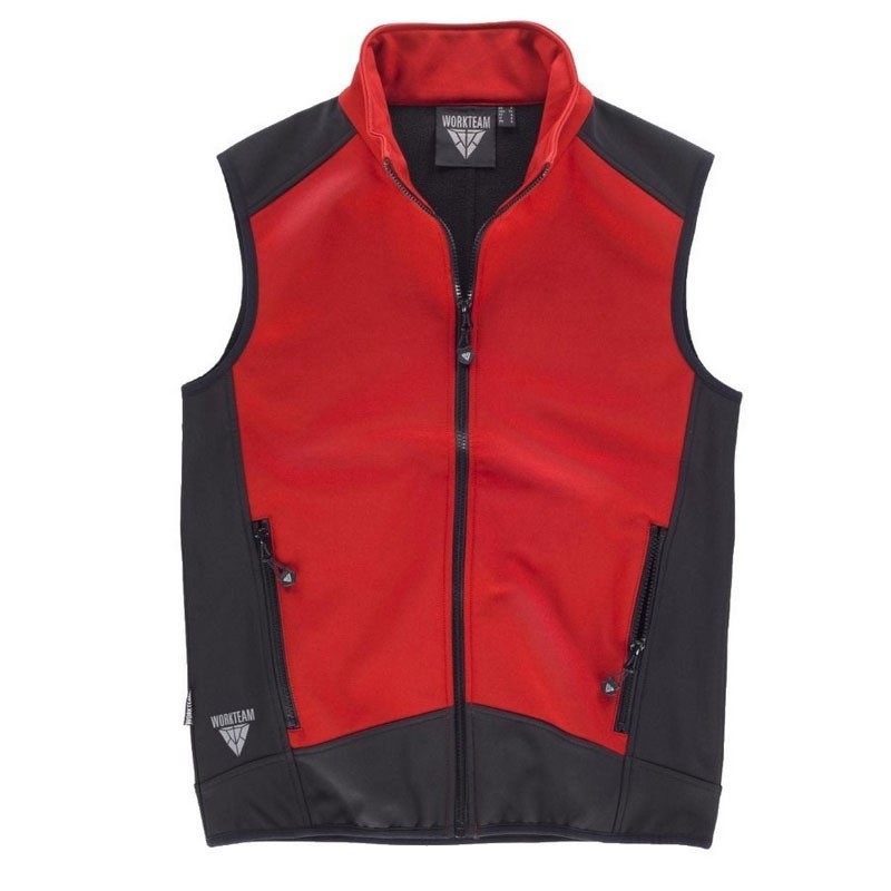 Gilet Workshell sportivo a collo alto e cerniera in nylon - Workteam