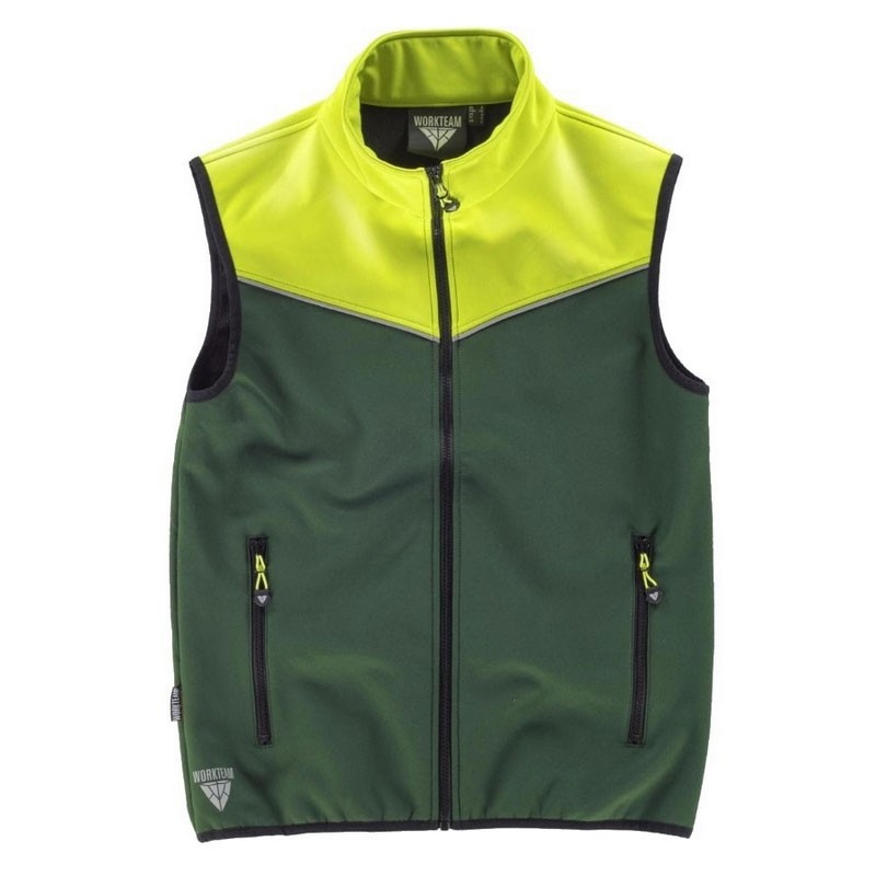 Gilet Workshell sportivo combinato a collo alto - Workteam