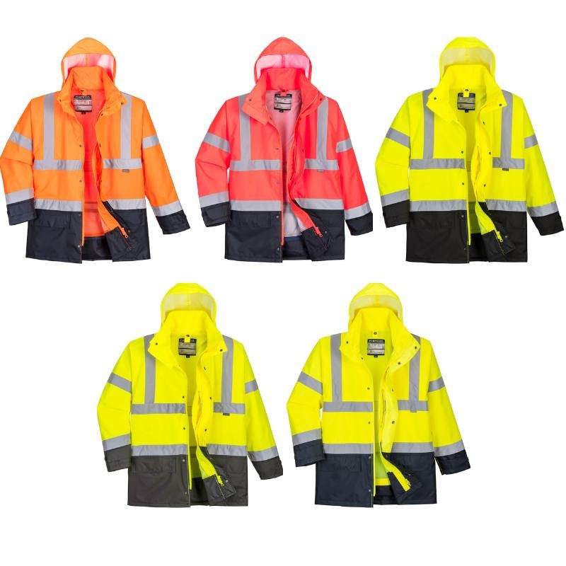 Giubbotto da Lavoro Alta Visibilit� Multitasche Impermeabile 5 In 1 Executive Portwest S768