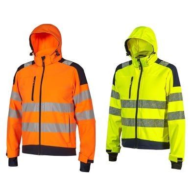 Giubbotto da Lavoro Alta Visibilit� Multitasche Softshell Stretch U-Power Wonder HL384