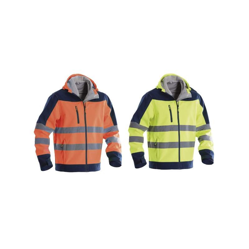 Giubbotto da Lavoro Alta Visibilit� Softshell Multitasche Invernale Zip Intera con Cappuccio P&P Loyal Bright GGX1R 411
