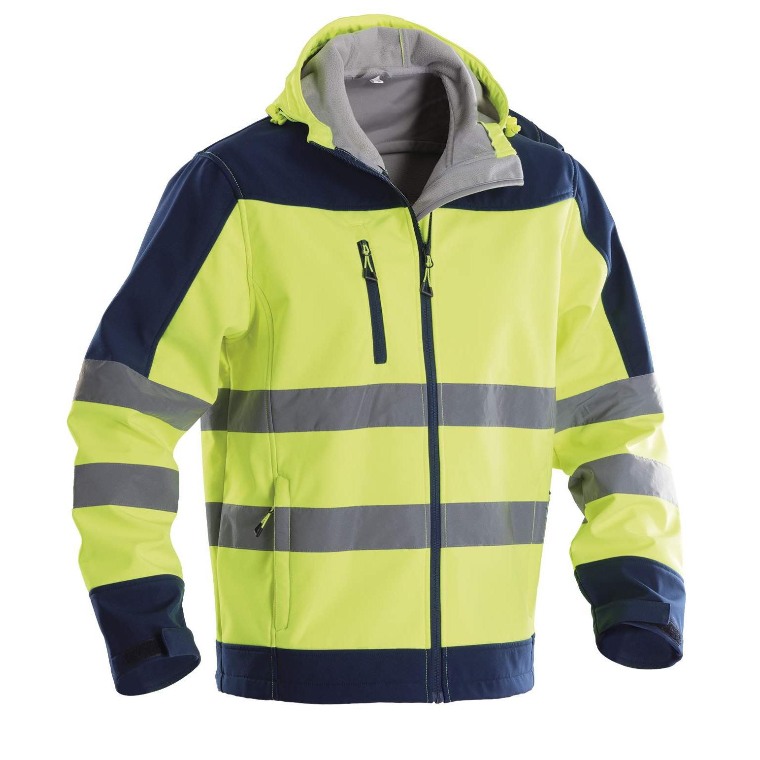 Giubbotto da Lavoro Alta Visibilit� Softshell Multitasche Invernale Zip Intera con Cappuccio P&P Loyal Bright GGX1R 411