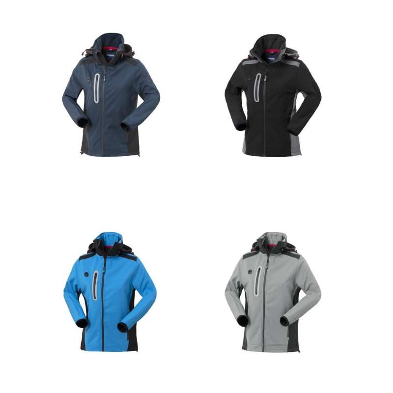Giubbotto da Lavoro Softshell Multitasche Impermeabile con Cappuccio da Donna Rossini Smarty Lady HH639