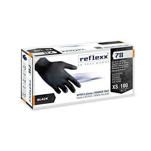 Guanti in Nitrile colore nero Black Reflexx 78 senza polvere