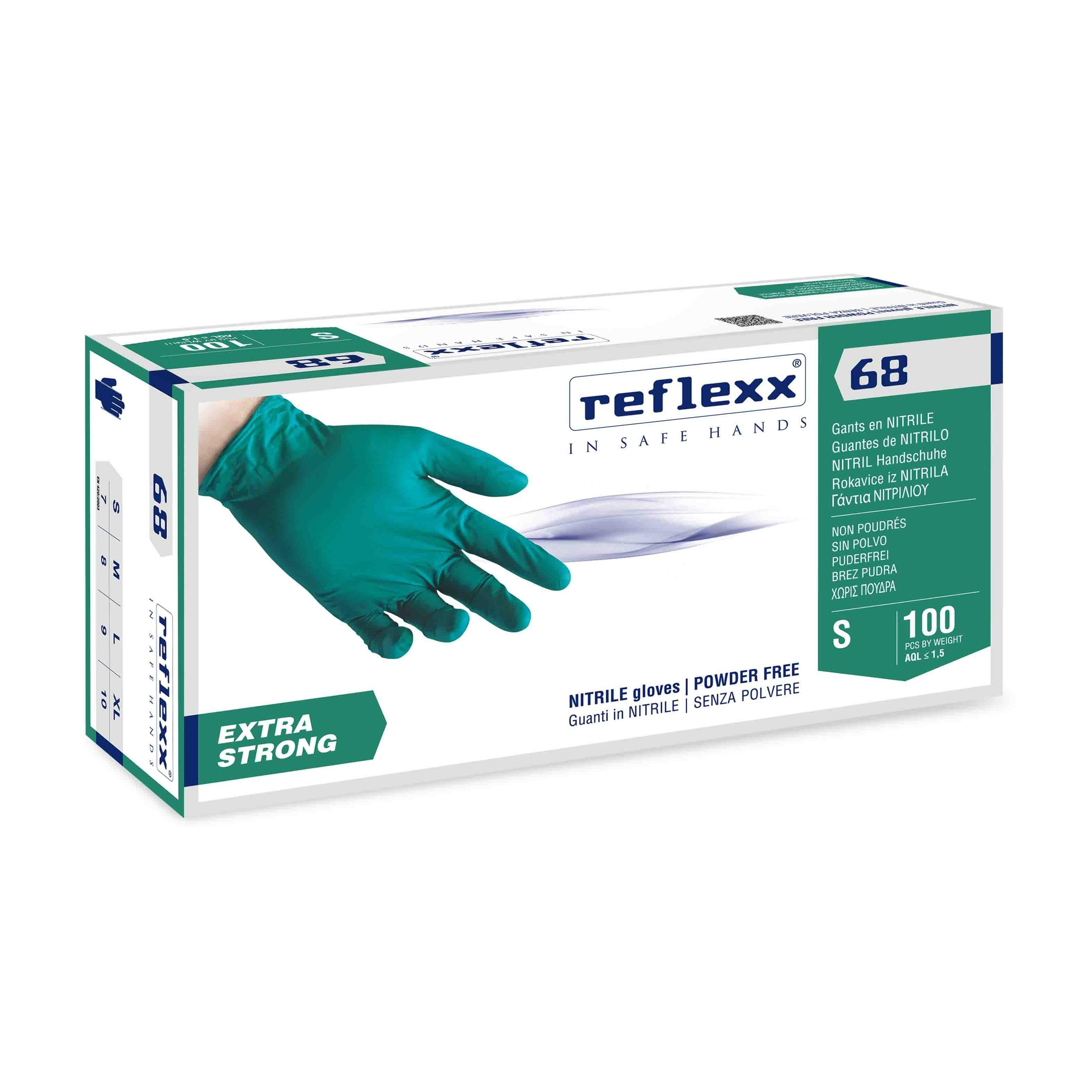 Guanti in Nitrile senza polvere Extra Strong Reflexx 68