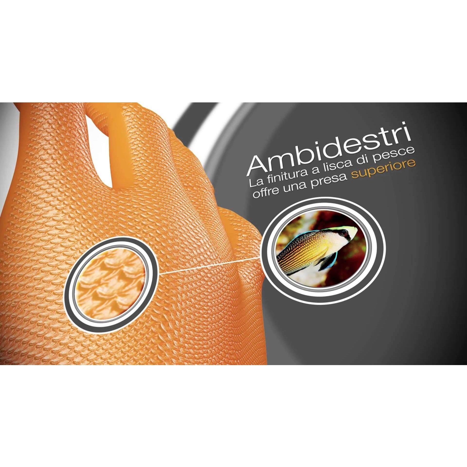 Guanti Monouso in Nitrile senza polvere Arancione - GREASE MONKEY