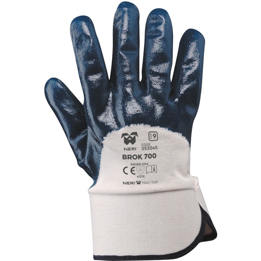 Guanti NBR con manichetta 7 cm. Dorso RICOPERTO - BROOK 700