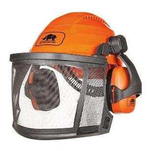 Kit Forestale Elmetto Cuffia Visiera in rete e calotta da Lavoro Logica ROCKMAN