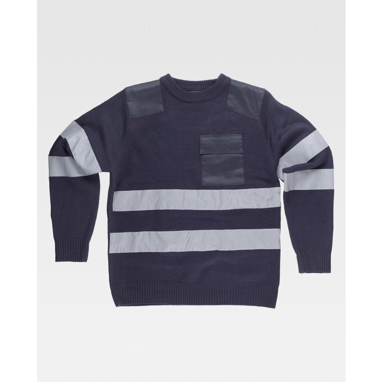 Maglione da Lavoro Girocollo con Bande Rinfrangenti S5507 - Workteam