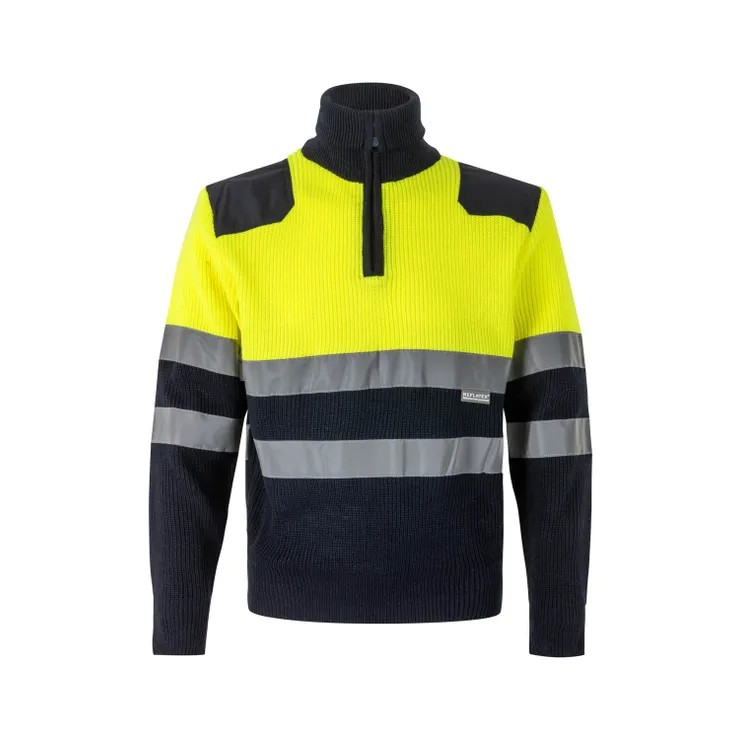 Maglione zip corta bicolore da Lavoro Alta Visibilit� Velilla 301001