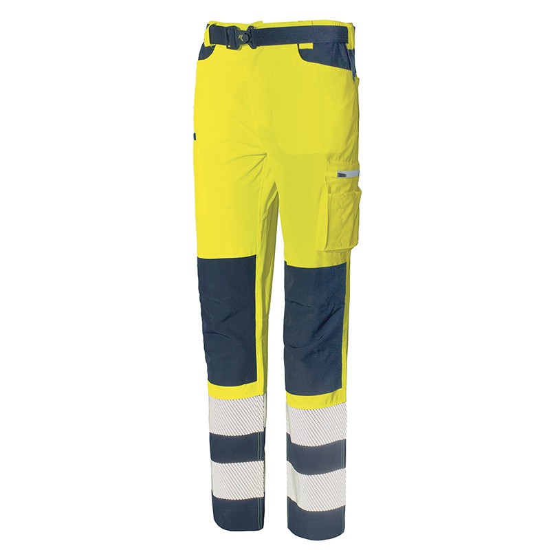 Pantalone da Lavoro Alta Visibilit� Multitasche Stretch Issa Line Softshell HI-VI 8450B
