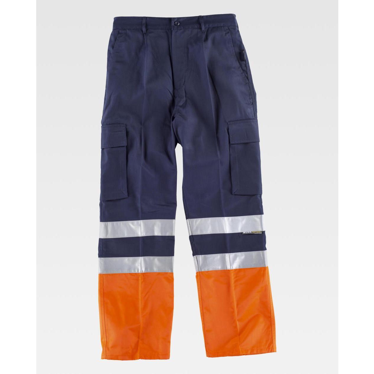 Pantalone da Lavoro Bicolore C/Bande Alta Visibilit� C4014 - Workteam