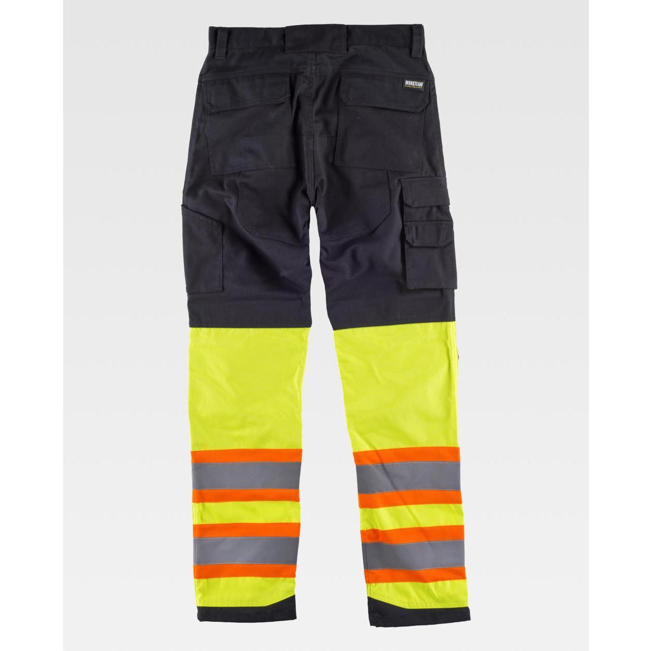 Pantalone da Lavoro Multitasche Doppia Banda Alta Visibilit� C2618 - Workteam