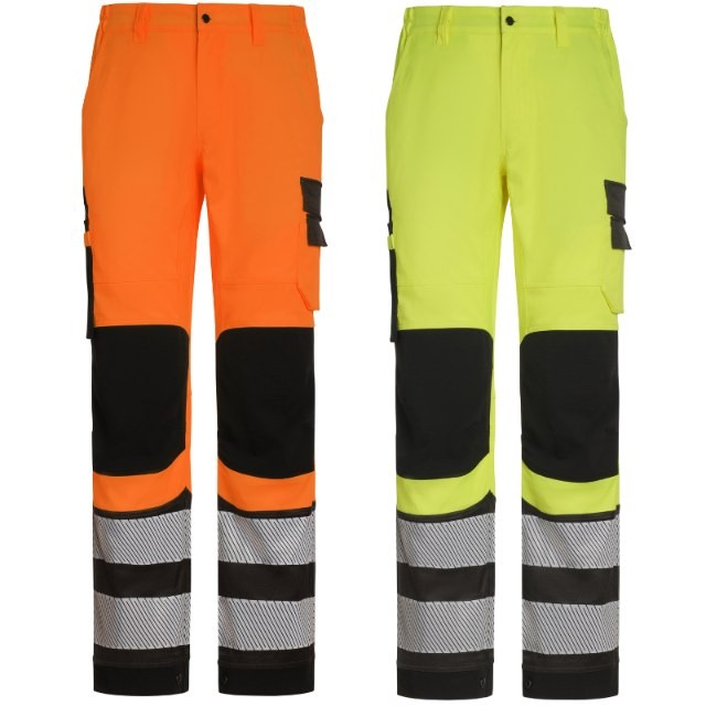 Pantalone da Lavoro Multitasche Stretch Bicolore Alta visibilit� P&P Loyal Proflex HV AVB02 238