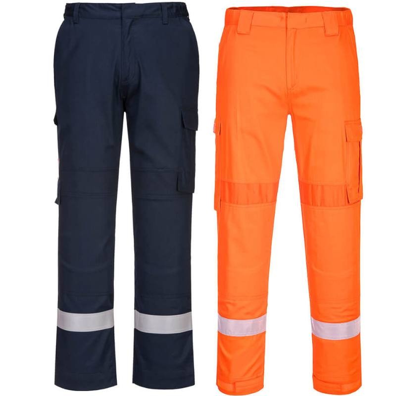 Pantaloni da Lavoro Alta Visibilit� Impermeabile Ignifugo Multitasche Bizflame Portwest FR401